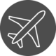 Icon Flugzeug Weiss auf Grau Zeichenfläche 1